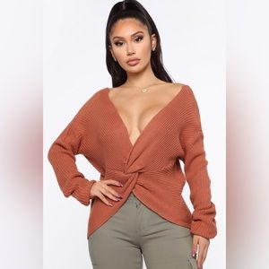 Falls Favorite Girl Sweater II - Rust